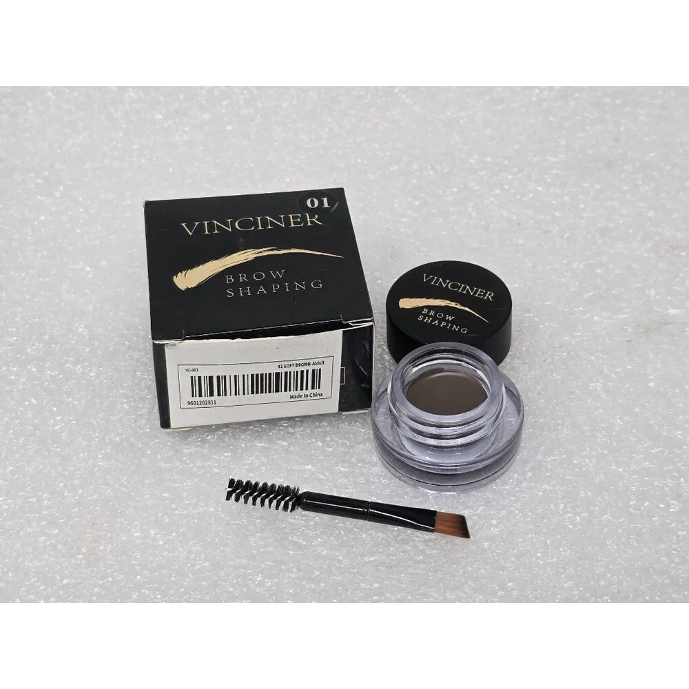 Vinciner Brow Shaping Kit 01 Soft Brown Includes Brush & Eyebrow Pomade